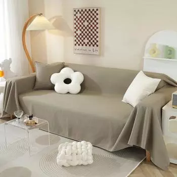 Solid Couch Cover Waterproof for Pets Dogs Cat Scratch Resistant Urine-proof Non Slip Sofa Towel Soft Universal One Piece 90x90cm темно серый