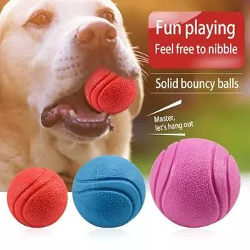 Solid elastic ball toy training Teddy Golden Retriever Chewing Ball medium and large Dog Chewing resistant molar Pet Toy Ball 5cm синий