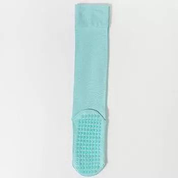 Solid Hose Pilates Socks Women Spring and Summer Cute Fitness Non-Slip Socks Professional Sports Anti-pilling Yoga Socks Green onion Blue