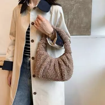 Solid interior compartment with top handles soft cotton fabric women s hot sale type dumpling bags fashion bags for women