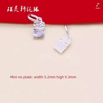 Solid Lucky Blessing Card Count Panlong Rabbit Small Pendant Pure Silver