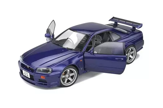 Solid Nissan Skyline Mini Car NISSAN SKYLINE 1999 GT-R 1/18 GT-R (R34) (Midnight Purple) [Item] фиолетовый