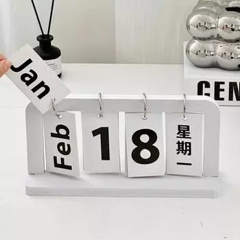 Solid Perpetual Calendar INS Desktop Schedule Study Table Accessories Ежедневник Office white-style A