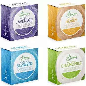 Solid Shampoo Bars and Conditioners Effective Hair Soap - 4 pack of eco-friendly organic shampoo bars with all natural botanical essential oils