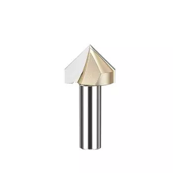 Solid Shank Router Bits Professional Milling Cutter V Type 90 Degree Router Bits Hand Tool 1/4x1/4