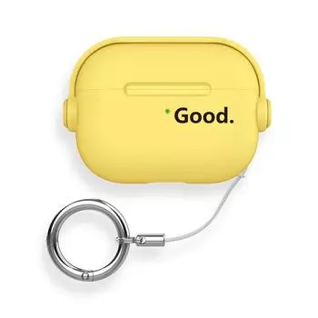 Solid Simple English Couple Men and Women Personality Niche Creative Two Three Generations Four Apple Earphone Case 4 Silicone Shatter-resistant Soft Apple AirPods 4 Yellow