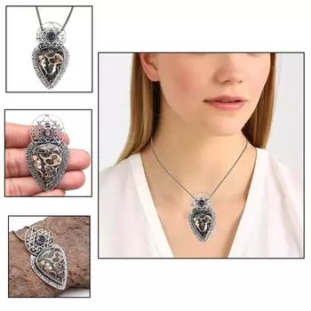 SOLID STERLING SILVER TURTELLA JASPER INCH PENDANT Jasper Turtella Silver