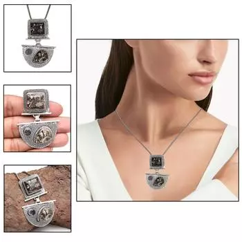 SOLID STERLING SILVER TURTELLA JASPER INCH PENDANT Jasper Turtella Silver