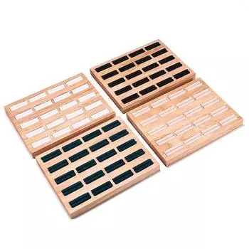 Solid Wood Jewelry Display Tray Ring Earrings Plate Earing Card Jewelry Counter Display Props Rack Jewelry Boxes and Packaging белый