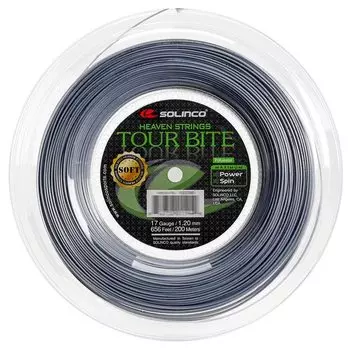 Solinco Tour Bite Soft 200M Roll Hard Tennis Polyester Gut/1.20mm серебряный