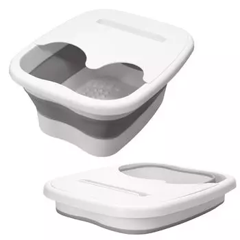 Solnavita Anywhere Foot с ванночкой для ног, Ведро, Ванна, Небьющаяся, Крышка, Складная, Портативная, Для использования в помещении/на улице (белый) белый