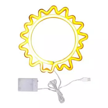 Солнце Неоновый Световой Знак USB Перезаряжаемый Батарейный Светодиодный Неоновый Подсолнух Настенный Декоративный Светильник для