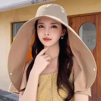 Солнцезащитная быстросохнущая шляпа от солнца с большими полями, шаль, шляпа рыбака для женщин