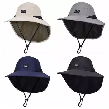 Солнцезащитная детская летняя шляпа с большими полями, шаль для детей, пляжные шапки для рыбалки, походов бежевый