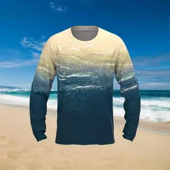 Солнцезащитная футболка с длинным рукавом, летняя мужская, для рыбалки, персонализированная, для спорта на открытом воздухе, быстросохнущая, для бега, фитнеса, повседневная, качественная, топ S