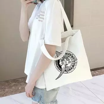 Солнцезащитная Холщовая Сумка Эстетическая Холщовая Женская Сумка Для Покупок Повседневная Многоразовая Сумка-шоппер Сумки Сумки Большой Вместимости Сумки На Ремне 24*26cm