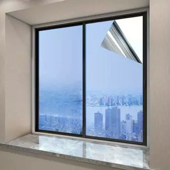 Солнцезащитная и теплоизоляционная пленка, стеклянная пленка, односторонняя наклейка на окно, защита от УФ-излучения, солнцезащитная оконная пленка, защита от подглядывания Black And Silver