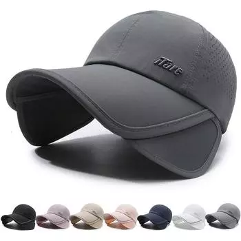 Солнцезащитная кепка с большими полями, выдвижная, для защиты лица, для женщин, летняя, для рыбалки, для мужчин Adjustable тёмно-синий