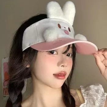 Солнцезащитная кепка с козырьком для походов и кроликов Защита от солнца Розовая кепка с кроличьими ушками Шапка с заячьими ушками для женщин rabbit