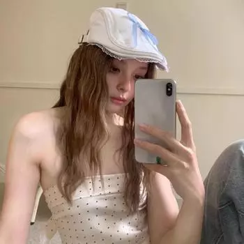 Солнцезащитная клетчатая шляпа с бантом, широкополая, лента, газетчик, плоская кепка, дышащая, кружевная, женская белый