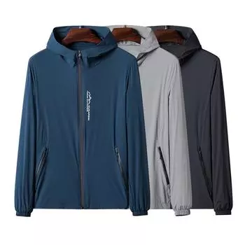 Солнцезащитная куртка для кемпинга, пешего туризма, рыбалки, мужская летняя повседневная спортивная одежда с большим капюшоном, солнцезащитная мужская куртка с капюшоном M серый