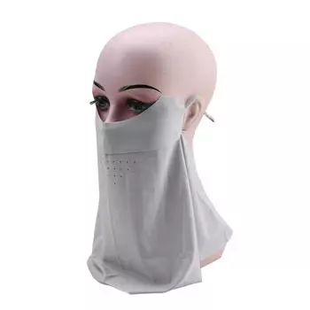 Солнцезащитная маска без следов, съемная маска из ледяного шелка, летняя дышащая тонкая маска для лица One Size серый