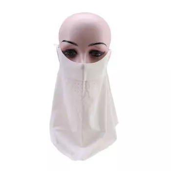 Солнцезащитная маска без следов, съемная маска из ледяного шелка, летняя дышащая тонкая маска для лица молочный белый