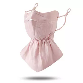 Солнцезащитная маска для лица для женщин - быстросохнущая дышащая однотонная простая УФ-маска с подвесным шарфом для ушей, бандана для велоспорта и пешего туризма One Size чёрный