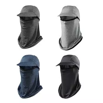 Солнцезащитная маска для лица, солнцезащитная маска для лица с солнцезащитной шапкой, ветрозащитная дышащая прохлада от солнца темно-серого