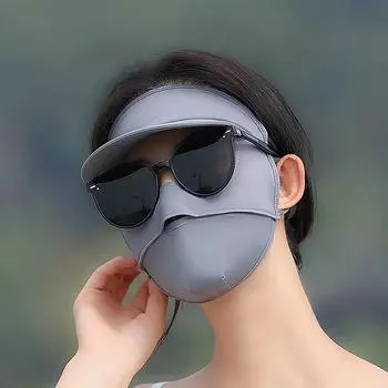 Солнцезащитная маска Ice Silk с защитой от ультрафиолета для лица, солнцезащитная шляпа для гольфа, велоспорта, солнцезащитные шляпы, кепки as the picture