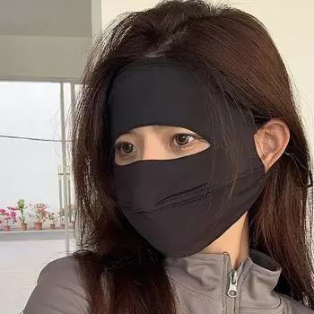 Солнцезащитная маска, летняя тонкая солнцезащитная маска на все лицо, УФ-модная уличная дышащая маска из ледяного шелка, кини для лица D