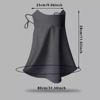 Солнцезащитная маска Traceless для женщин и мужчин, новая съемная Facekini Ice Silk, анти-ультрафиолетовая, летняя, дышащая, тонкая, для лица 2024 One Size чёрный