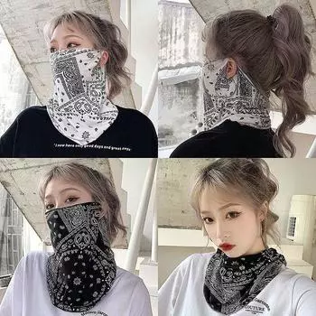Солнцезащитная маска в стиле панк для мужчин и женщин, летняя маска для лица и шеи, защита от ультрафиолета, шарф для ушей, хип-хоп, спортивные банданы на открытом воздухе, велосипедные шарфы as the picture