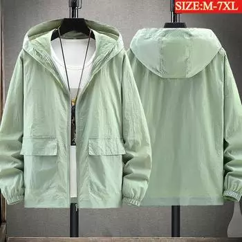 Солнцезащитная одежда большого размера, мужская куртка, летняя солнцезащитная одежда, легкая одежда для рыбалки на открытом воздухе, тонкая кожаная одежда M белый