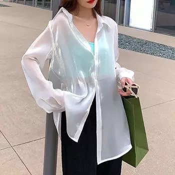 Солнцезащитная одежда Diamond Chiffon женская летняя тонкая рубашка с длинными рукавами куртка S