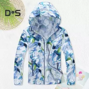 Солнцезащитная одежда для мужчин и женщин, легкое солнцезащитное пальто с длинными рукавами и карманами на молнии, анти-УФ-пальто L синий