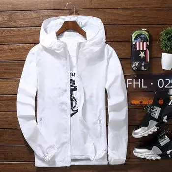 Солнцезащитная одежда для мужчин и женщин, тонкая, дышащая, быстросохнущая.. Ветровка большого размера для пар, для занятий спортом на открытом воздухе, с защитой кожи. 3XL белый