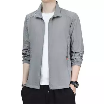 Солнцезащитная одежда для мужчин, летняя дышащая быстросохнущая одежда с воротником-стойкой для мужчин, летнее пальто, ультратонкая солнцезащитная одежда XXXXXL