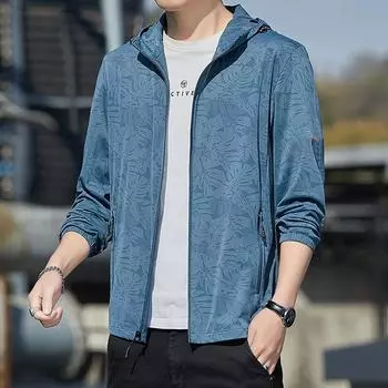 Солнцезащитная одежда для мужчин, новая летняя солнцезащитная одежда, мужская куртка с капюшоном и защитой от ультрафиолета для рыбалки на открытом воздухе, ультратонкая M