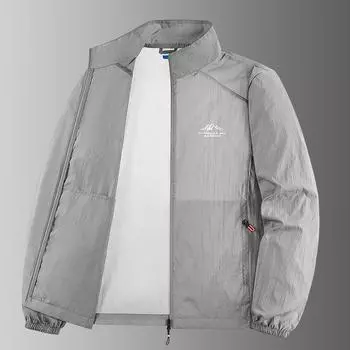 Солнцезащитная одежда для мужчин Новый стиль Летний костюм для рыбалки для мужчин среднего возраста Тонкая уличная мужская спортивная одежда со стойкой M