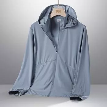 Солнцезащитная одежда Мужская летняя куртка Тонкая защита от ультрафиолета Рыбалка Ice Silk Повседневная мужская одежда L