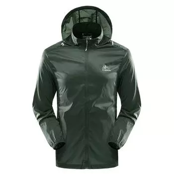 Солнцезащитная одежда Мужская летняя ультратонкая дышащая куртка Мужская куртка с капюшоном Спортивная одежда для кожи L серый