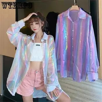 Солнцезащитная одежда русалки, женская средняя и длинная летняя рубашка-поло с защитой от ультрафиолета, тонкая футболка с длинными рукавами S белый