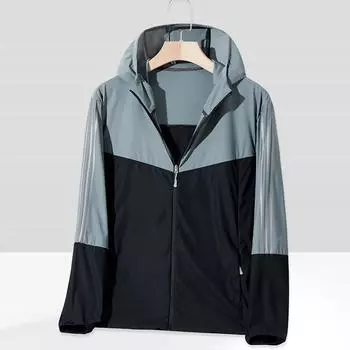 Солнцезащитная одежда UPF50+ мужская и женская ветровка для пар с защитой от ультрафиолета Летняя куртка для пар Куртка из искусственной кожи Куртка из шелка XXXXXL