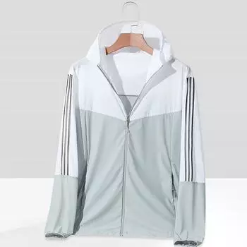 Солнцезащитная одежда UPF50+ мужская и женская ветровка для пар с защитой от ультрафиолета Летняя куртка для пар Куртка из искусственной кожи Куртка из шелка L