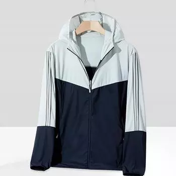 Солнцезащитная одежда UPF50+ мужская и женская ветровка для пар с защитой от ультрафиолета Летняя куртка для пар Куртка из искусственной кожи Куртка из шелка XXXXXL
