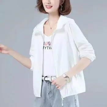 Солнцезащитная одежда женская одежда летняя тонкая солнцезащитная одежда для улицы свободная повседневная дышащая модная короткая куртка XXXXL белый
