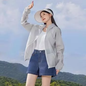 Солнцезащитная одежда женская однотонная ультратонкая дышащая быстросохнущая солнцезащитная одежда из ледяного шелка уличная защита от ультрафиолета one size флуоресцентный зеленый