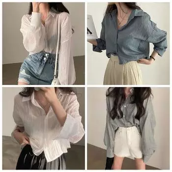 Солнцезащитная однотонная рубашка с защитой от ультрафиолета, с длинными рукавами, простая тонкая блузка, повседневная для девочек L серый