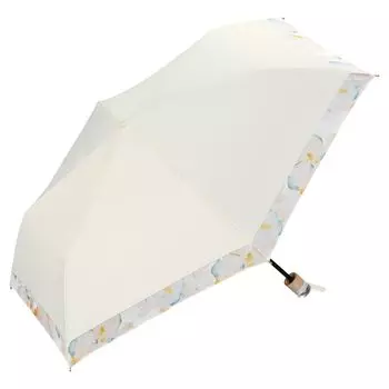 Солнцезащитная органза UV Дождь или Складная Для [2025] Wpc. Зонт, Ободок, Принт, Мини, Молочно-белый, 100% затемнение/100% защита/UPF50+/Защита от жары/Для